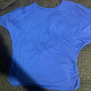 Y2K blue scrunched top